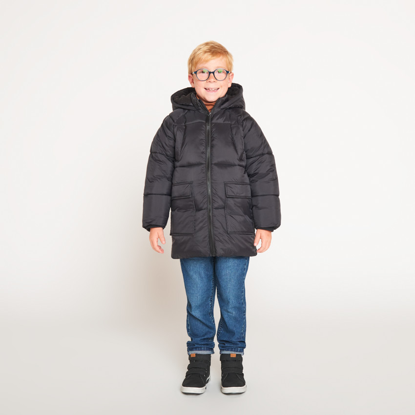 Donsjas met microfleece en kap voor jongen 