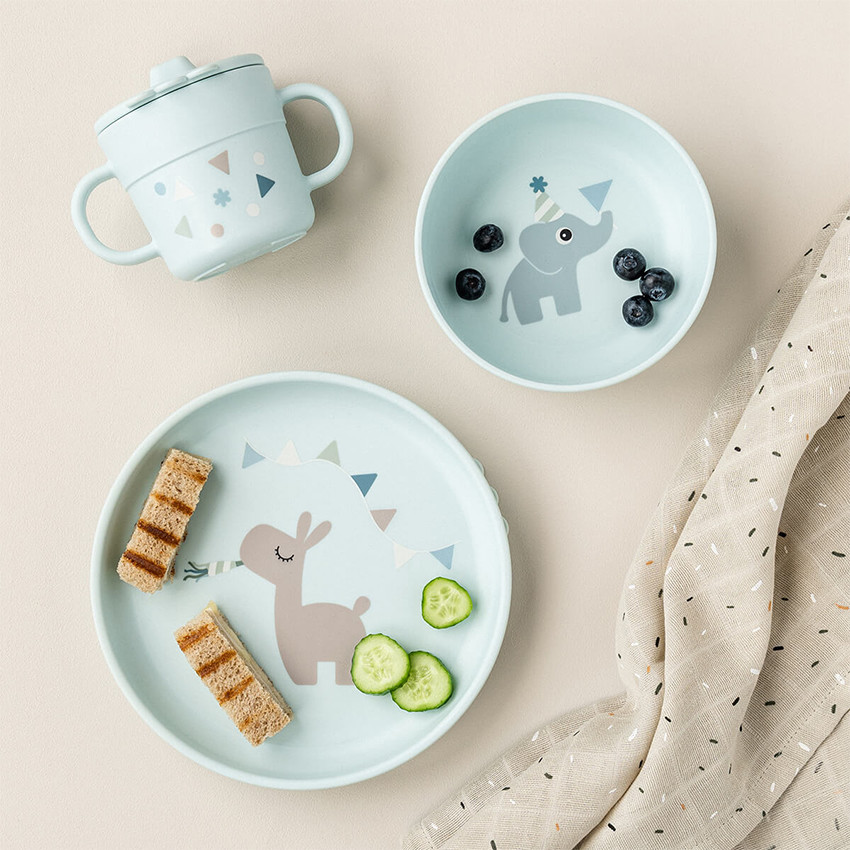 Maaltijdset 3-delige met zuignap Foodie Celebration Blauw 