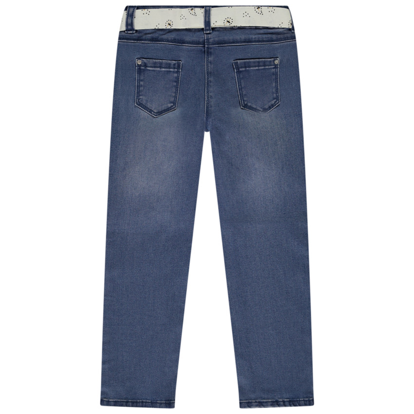 Jean large + ceinture foulard amovible pour fille 