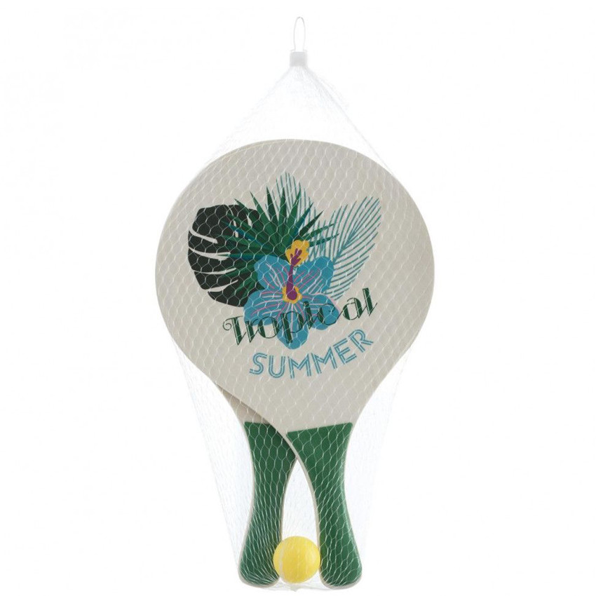 Raquettes de plage en bois + balle  