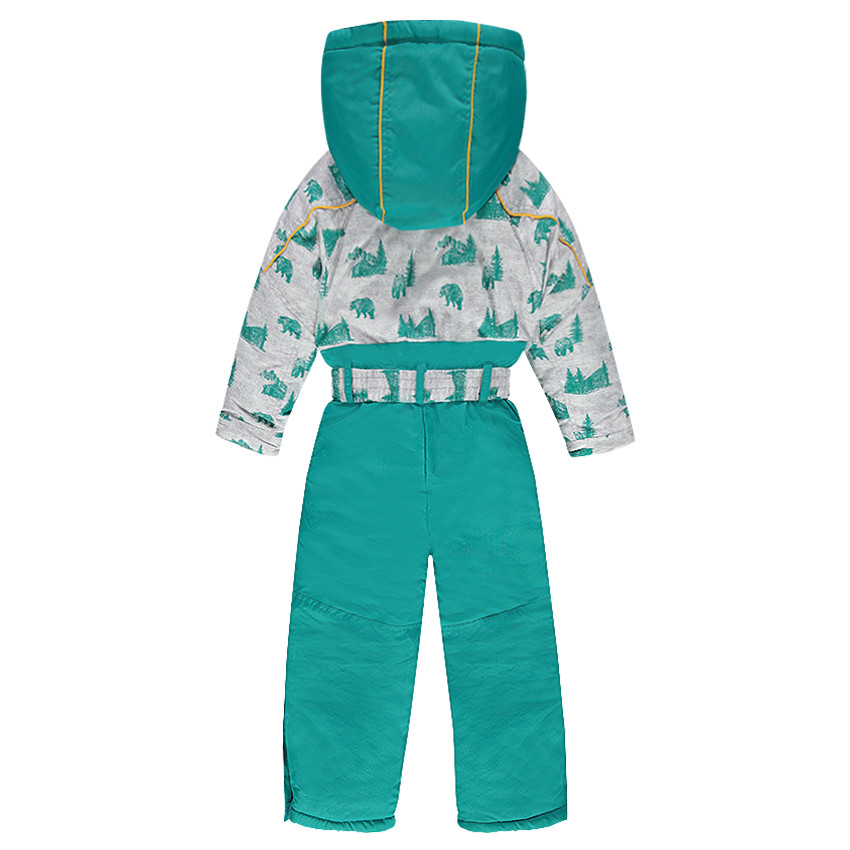 Combinaison de ski doublée micropolaire avec ceinture et capuche amovibles 