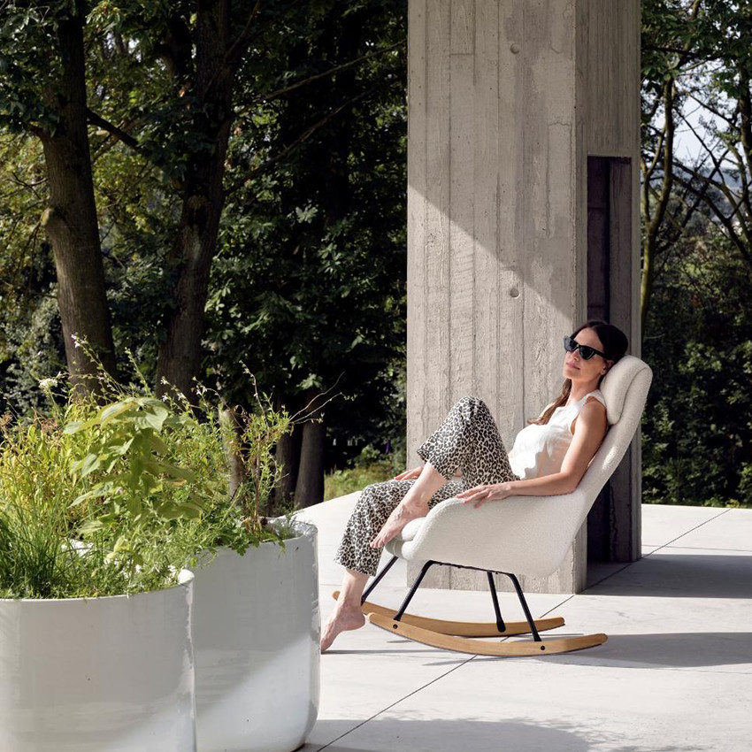 Fauteuil à bascule Rocking chair Nordic Sheep Cream 