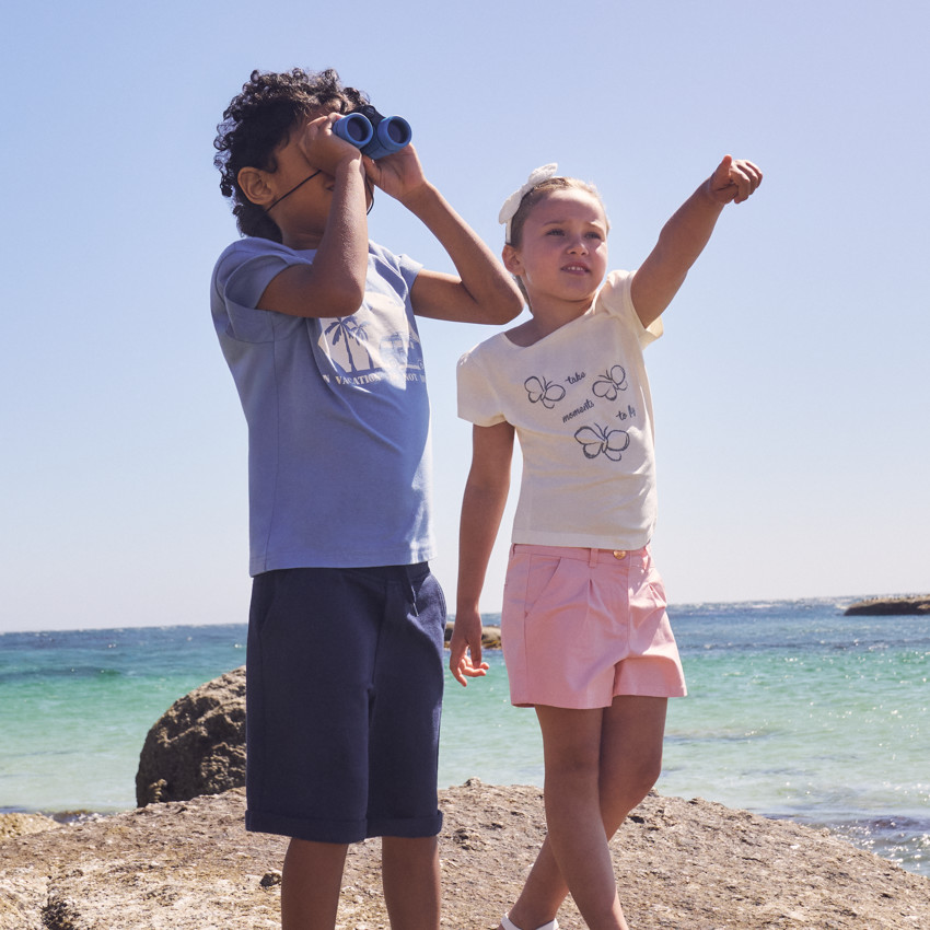 T-shirt manches courtes print fantaisie pour fille 