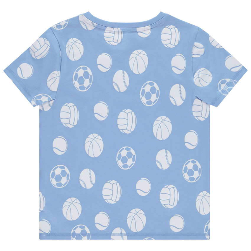 T-shirt manches courtes imprimé ballons de sport pour garçon 
