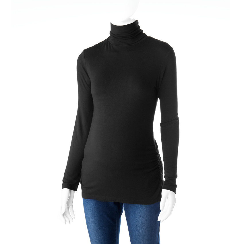 Tee-shirt manches longues de grossesse à col roulé 