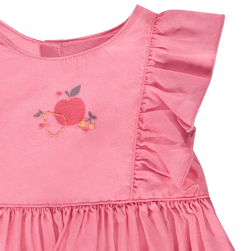 Twee-delig set jurk + gebloemde bloomer voor baby meisje 