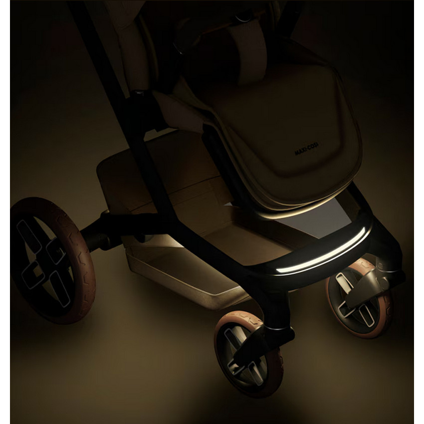 Poussette Fame + Nacelle Twillic Truffle/Brown Leather 