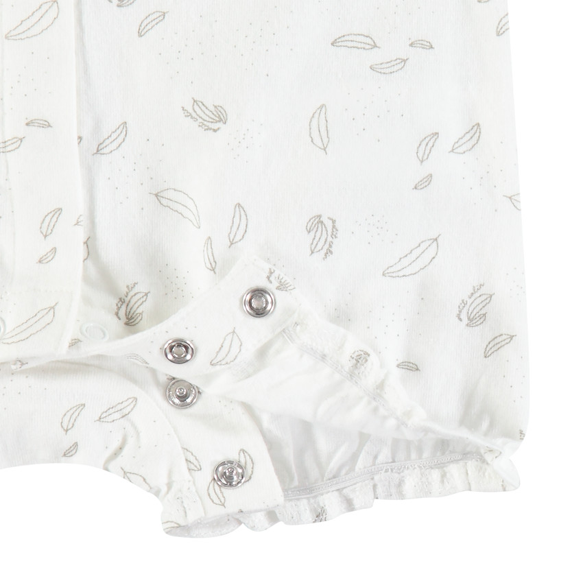 Korte katoenen jumpsuit met pluimen 