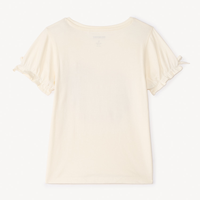 T-shirt met korte mouwen en knoopjes met borduursels voor meisjes 