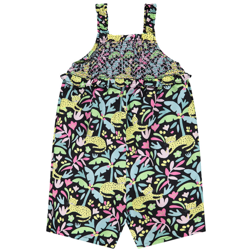 Korte jumpsuit met fantasiedruk savanne voor meisjes 
