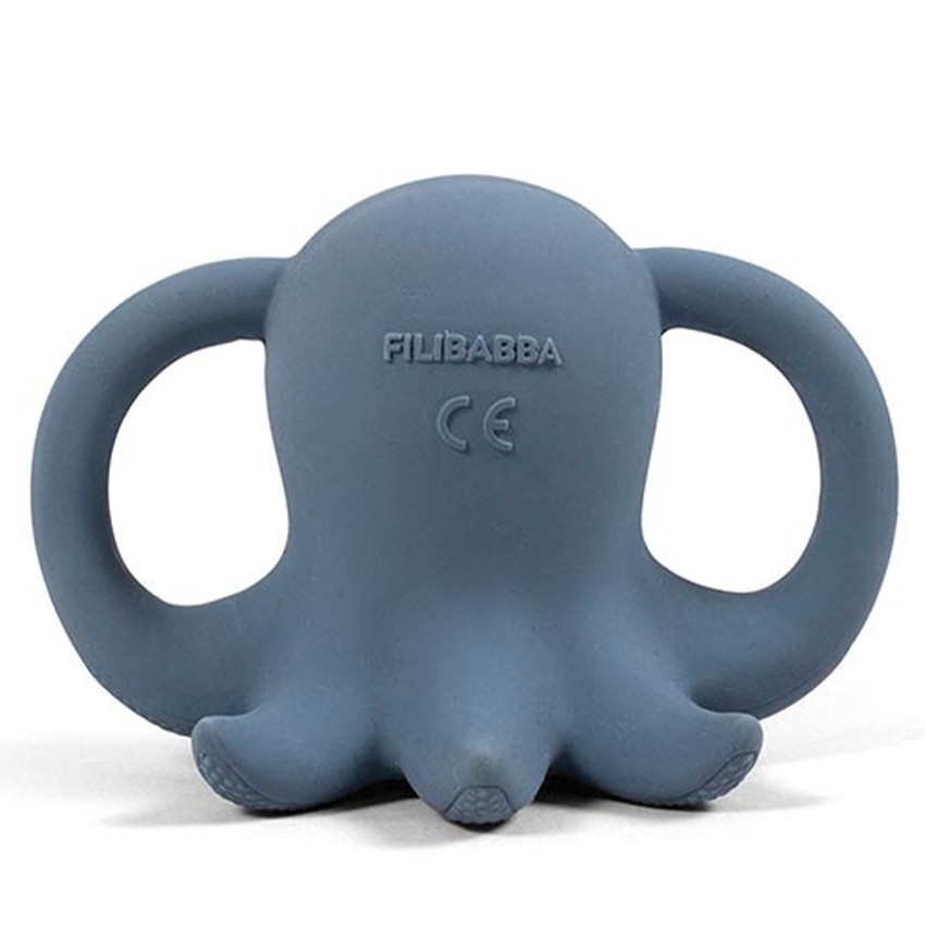 Jouet 1er age- Jouet de dentition OTTO la pieuvre bleu boueux 