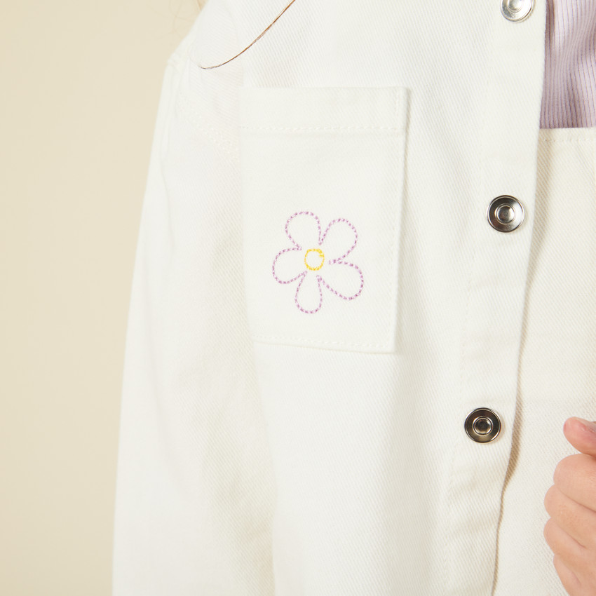 Surchemise oversize avec broderies pour fille 