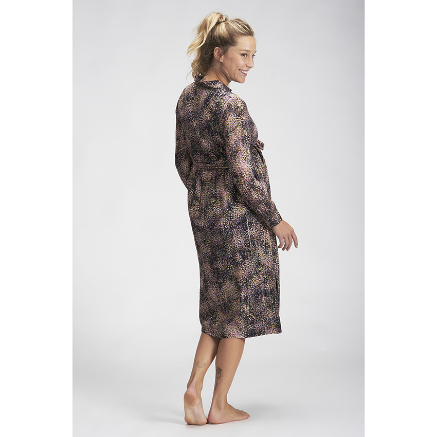 Robe chemise de grossesse en voile imprimé  