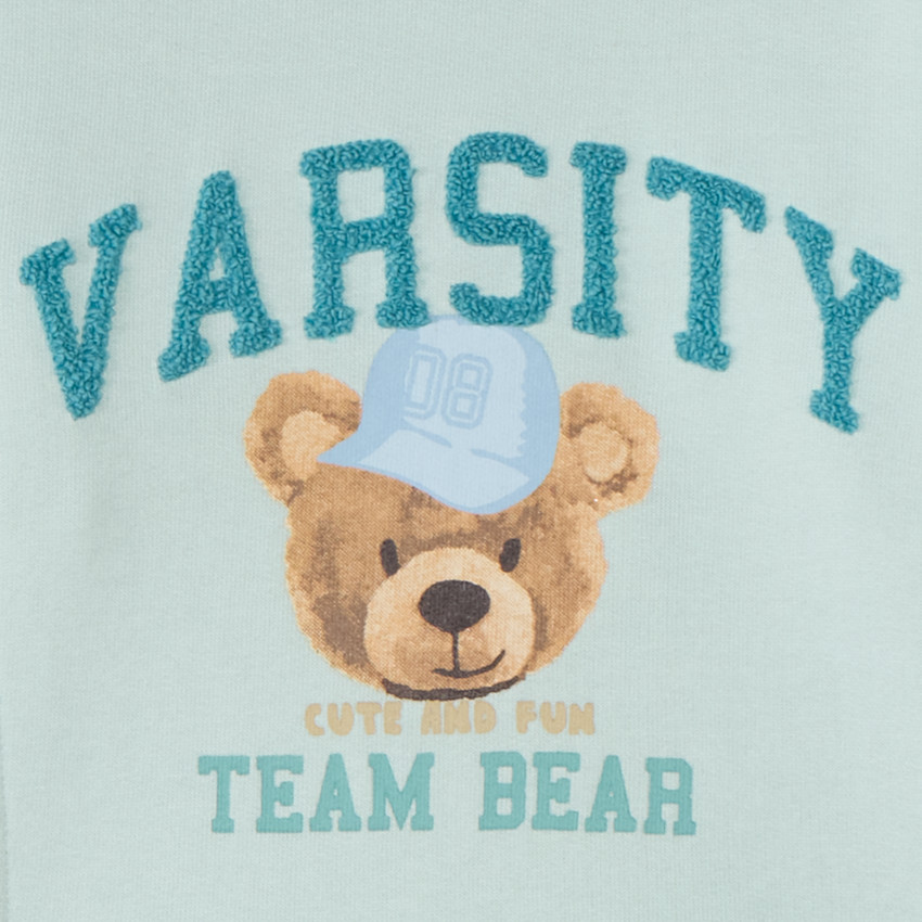 Sweater met print en bouclette patch voor babyjongen 