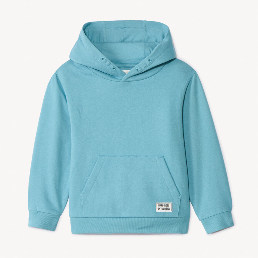 Sweatshirt met effen fleecekap voor jongens 