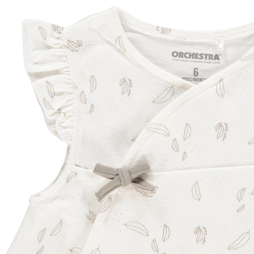 Ensemble de cérémonie robe imprimée + bloomer pour bébé fille 