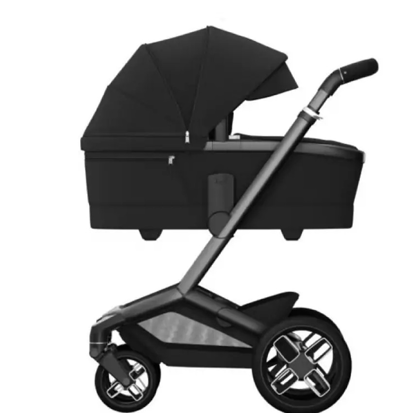 Kinderwagen Fame + Draagmand Twillic Black/ Frame Black Leather 