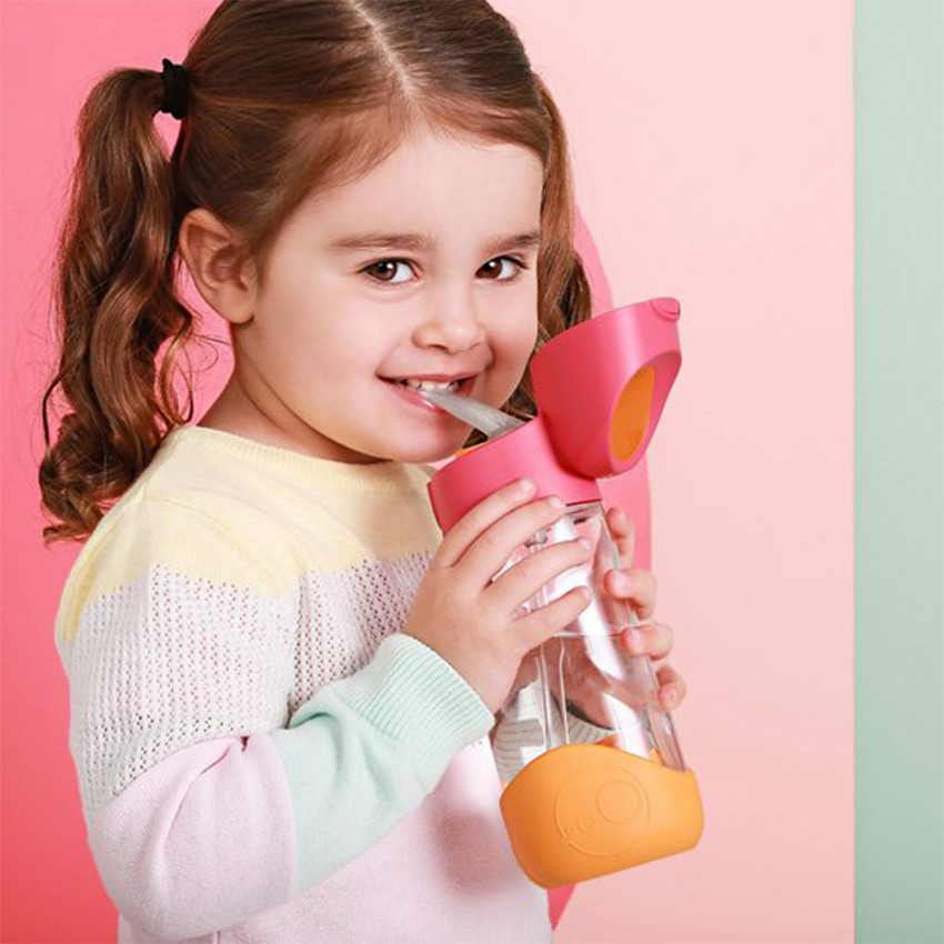 Gourde Tritan avec paille en silicone pour enfants 450ml Emerald Forest 