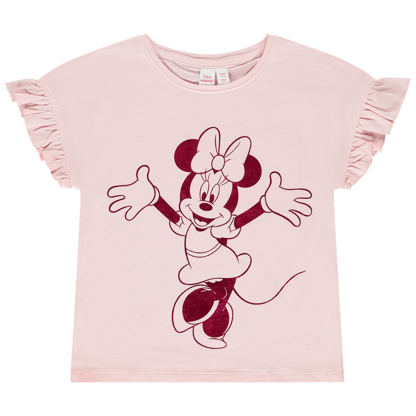 T-shirt manches courtes volantées Minnie Disney pour fille 