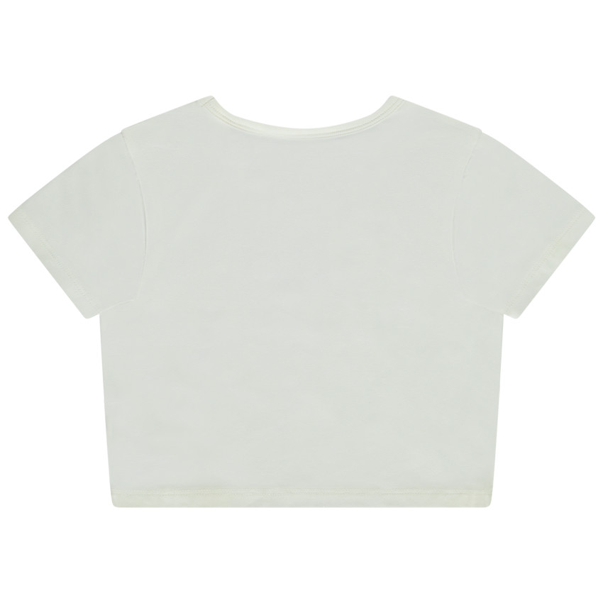 T-shirt korte mouwen fantasieprint met reliëf voor meisjes 