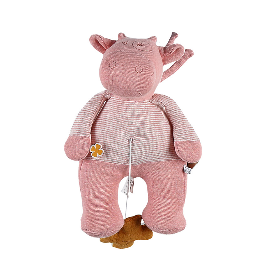 Muzikale knuffel van katoen Lola - Roze 