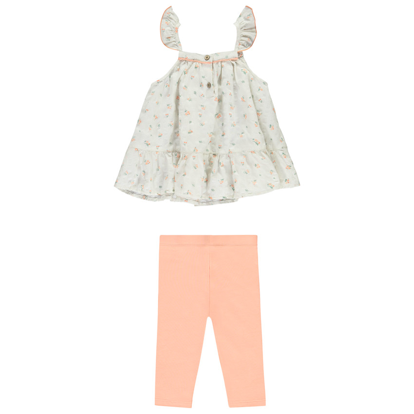 Ensemble tunique + caleçon long fantaisie pour bébé fille 