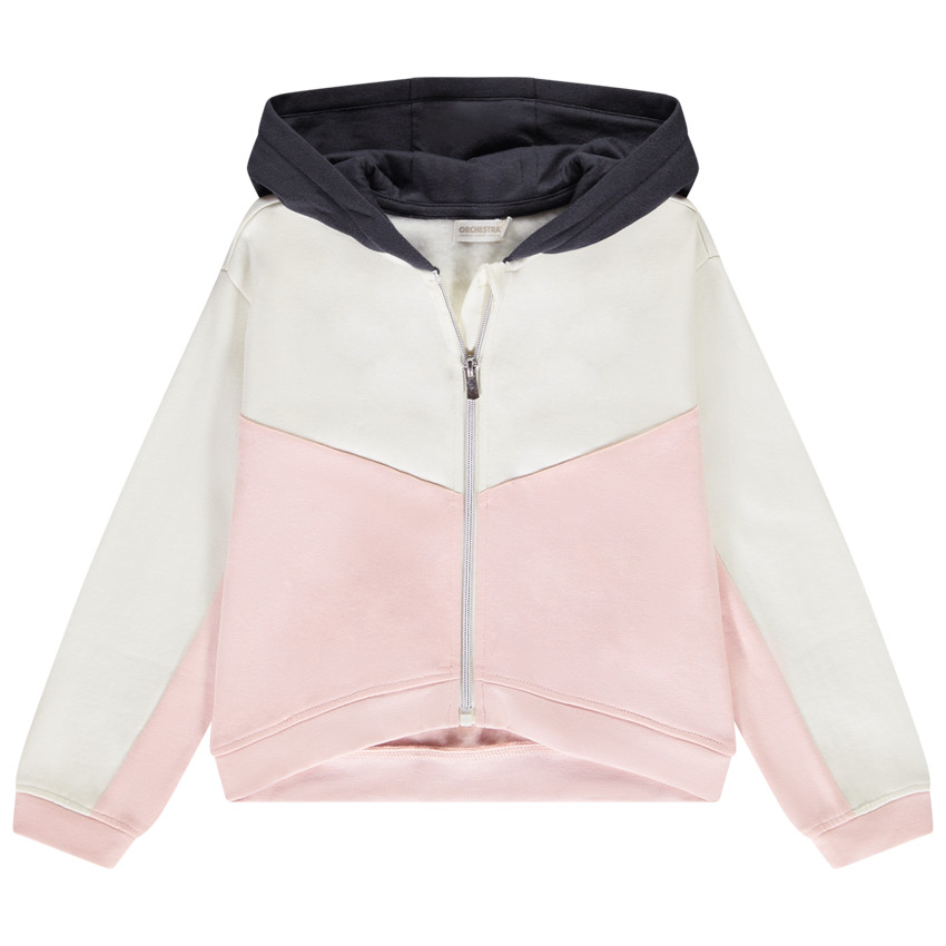 Gilet en molleton effet colorblock avec capuche pour fille 