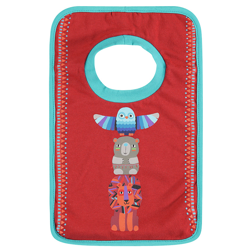 Bavoir en éponge avec encolure élastiquée et animaux printés 