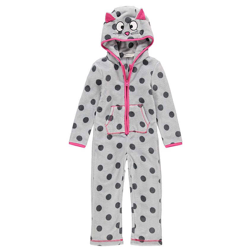 Surpyjama chat en sherpa avec oreilles en relief et poches 