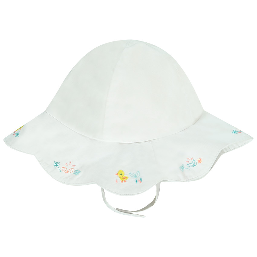 Charlotte en voile façonné avec broderies pour bébé fille 