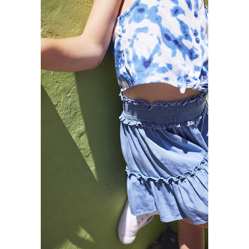 Top à bretelles smockées effet tie & dye pour fille 