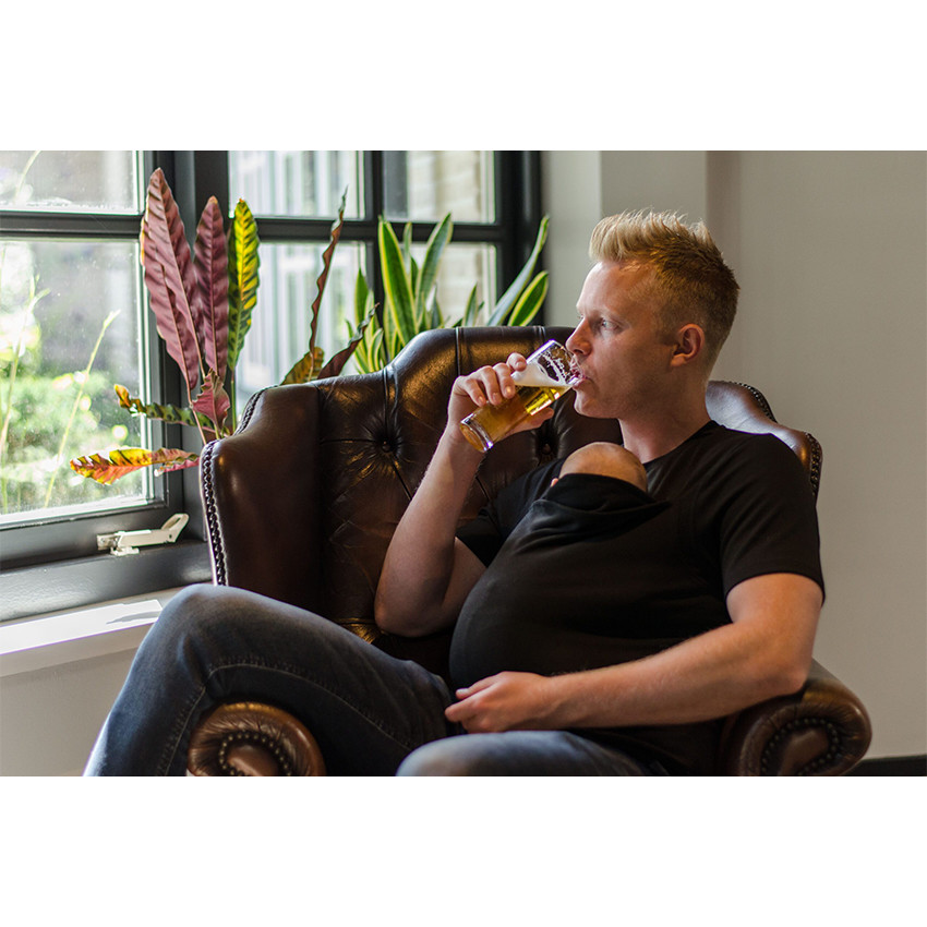 T-shirt buikdrager Man Maat XXL Zwart 