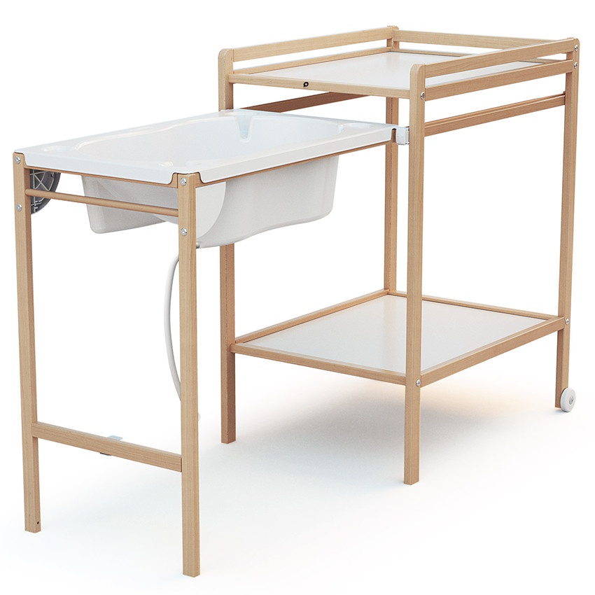 Table à langer coulissante 2 en 1 Tiny avec baignoire intégrée 