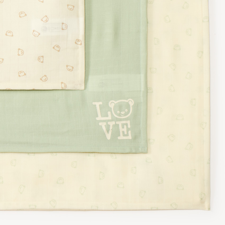 Lot 3 langes motifs ourson bébé 