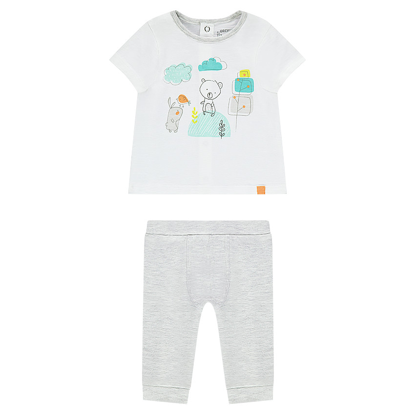 Ensemble tee-shirt manches courtes printé et legging en jersey 