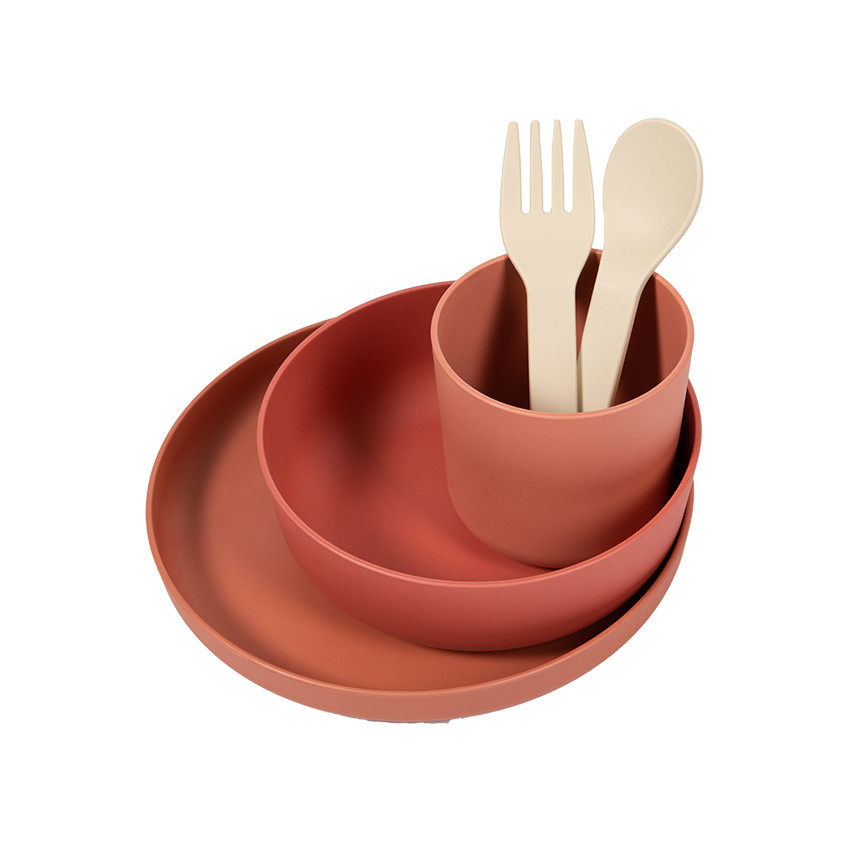 Set vaisselle 5 pièces terracotta 
