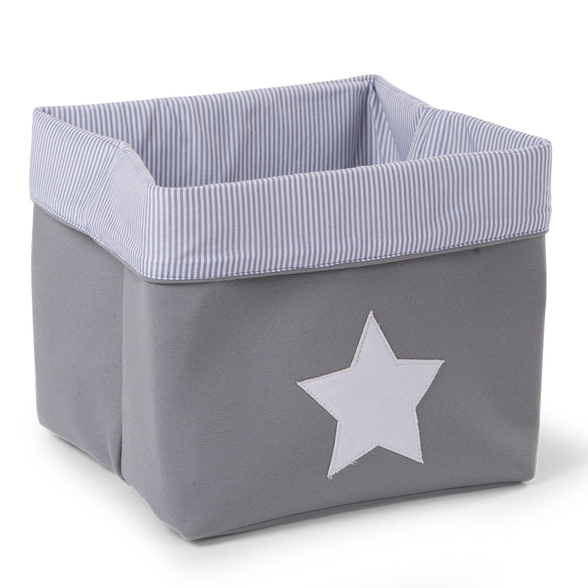 Panier de rangement 32x32x29 cm - Gris stripes 