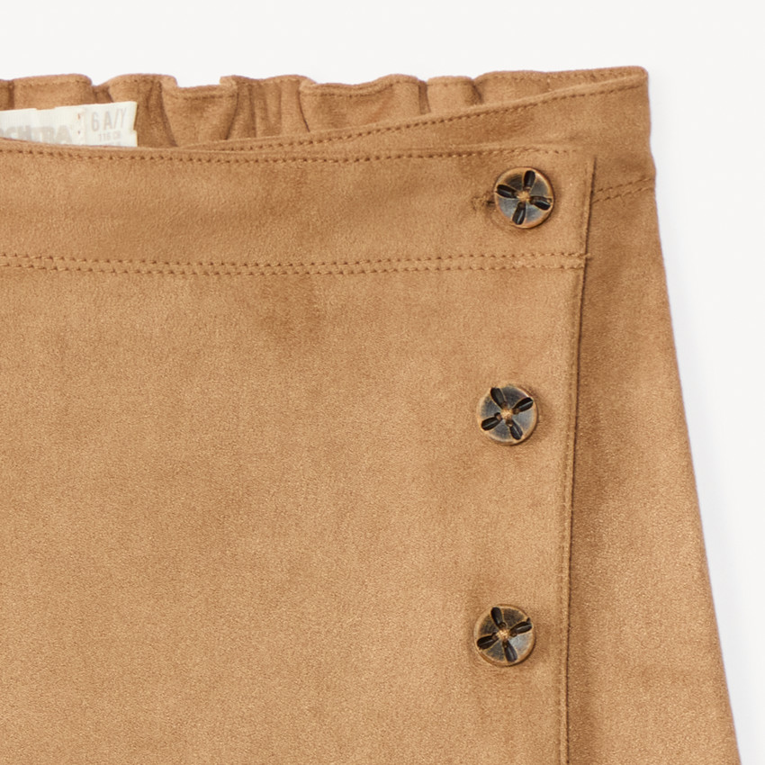 Jupe-Short portefeuille effet daim pour fille  