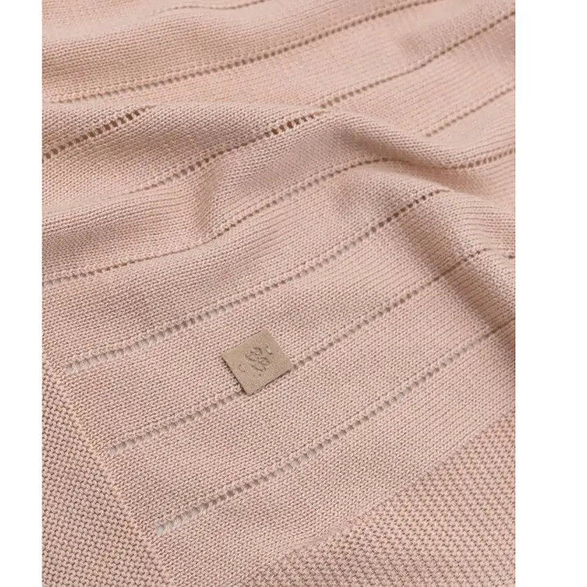 Couverture berceau rayée - 75x100 cm - Rose 