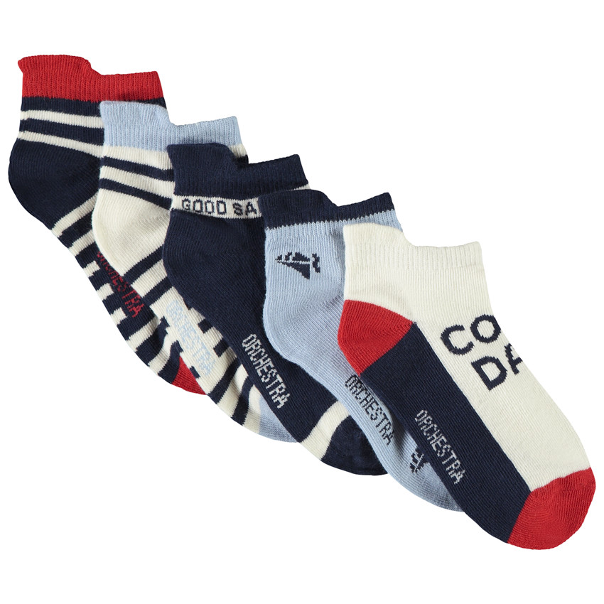 Lot de 5 paires de chaussettes courtes pour garçon 