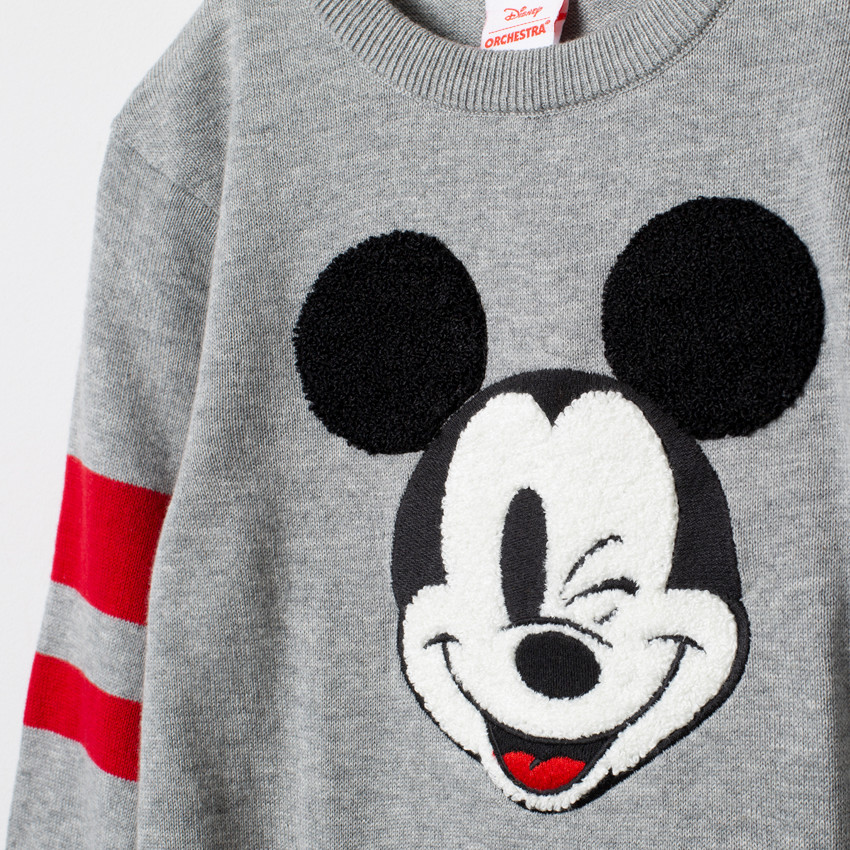 Pull en tricot motif Mickey Disney et bandes placées 