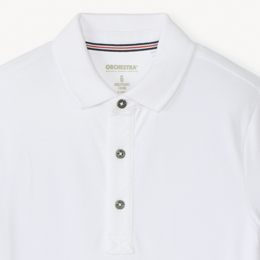 Katoenen korte mouwen polo in effen kleur voor jongens 