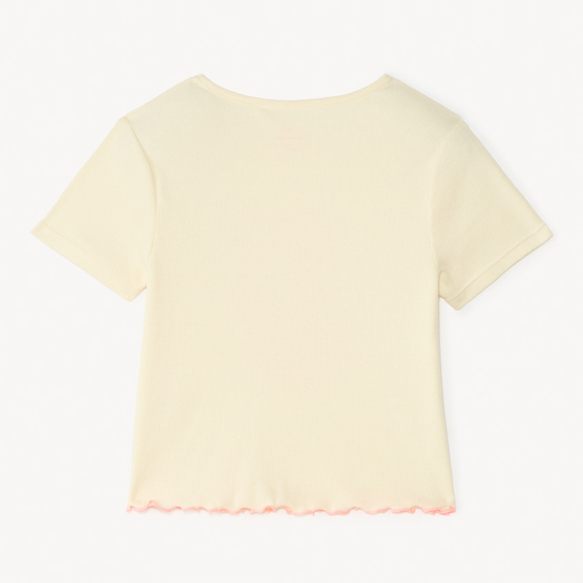 Korte mouwen tricot T-shirt met borduursel van Minnie Disney voor meisjes 