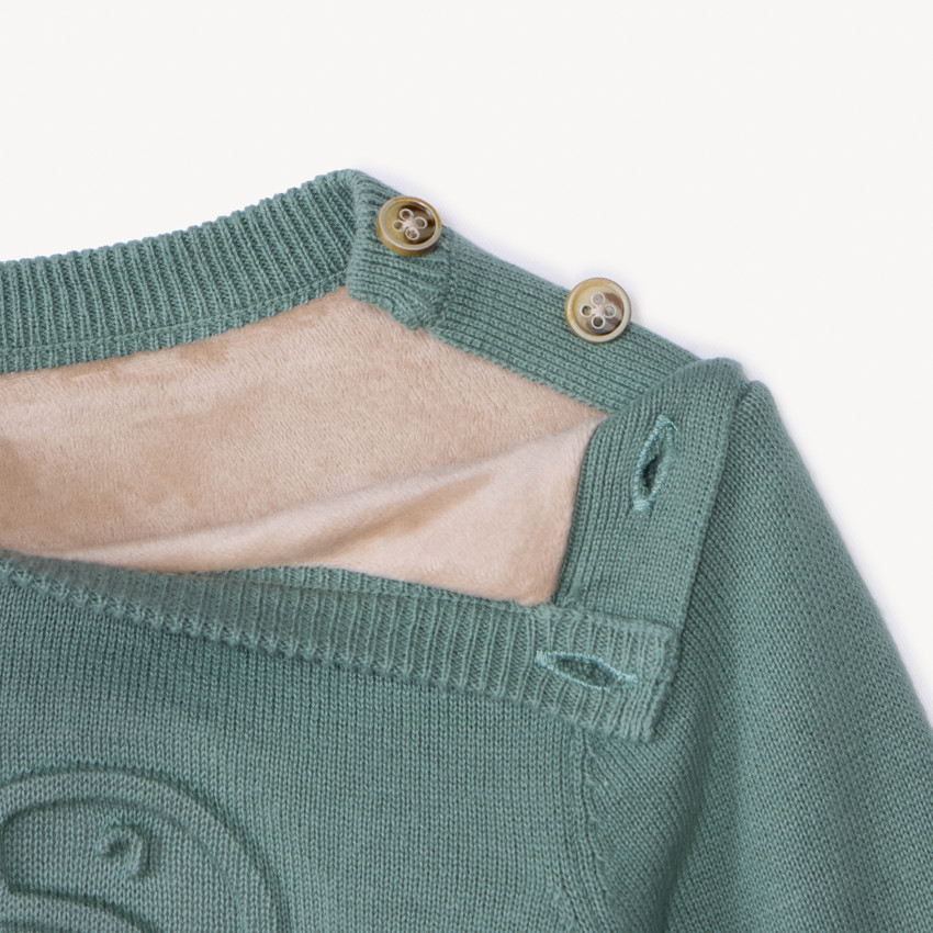 Gebreide trui met reliëf dino-patroon voor babyjongen 