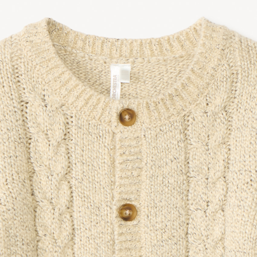 Vest met knopen in effen kabelgebreid voor baby 