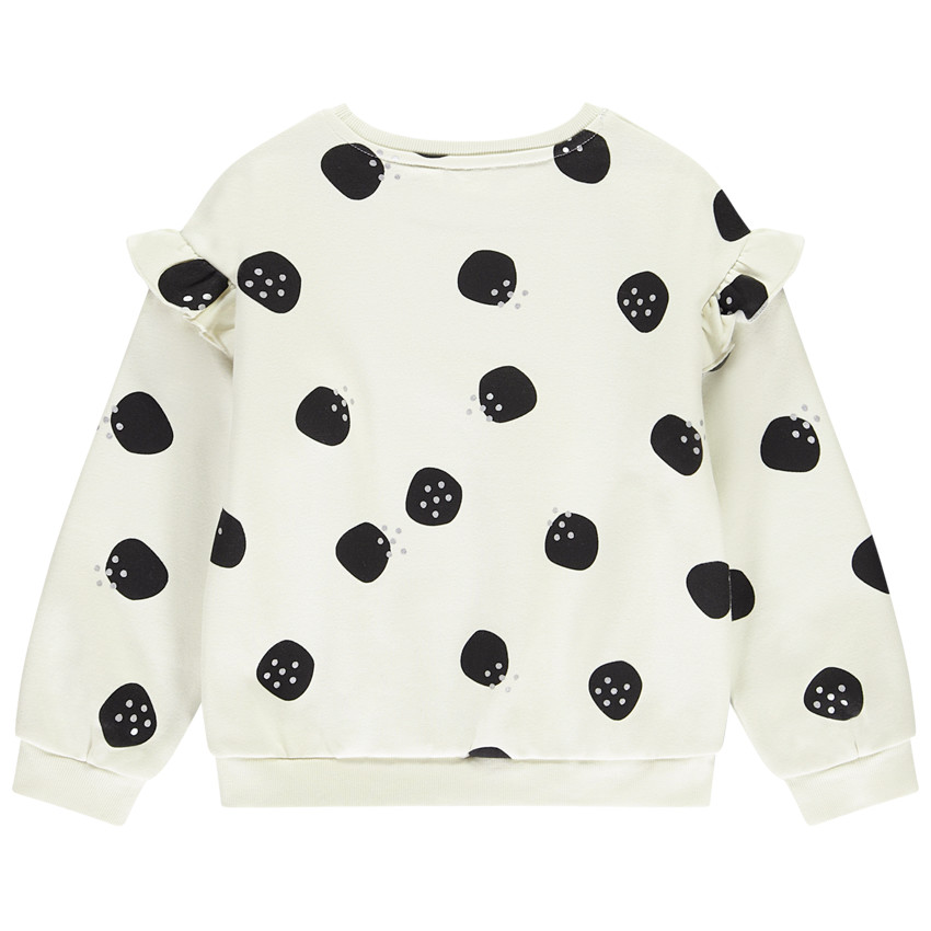 Sweatshirt semi-oversize met stippen en ruches voor meisjes 