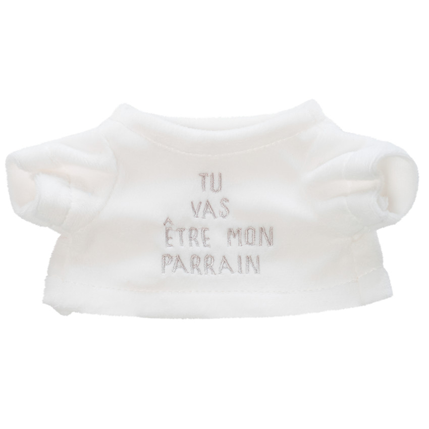 Habillage pour peluche annonce de naissance "tu vas être parrain"  