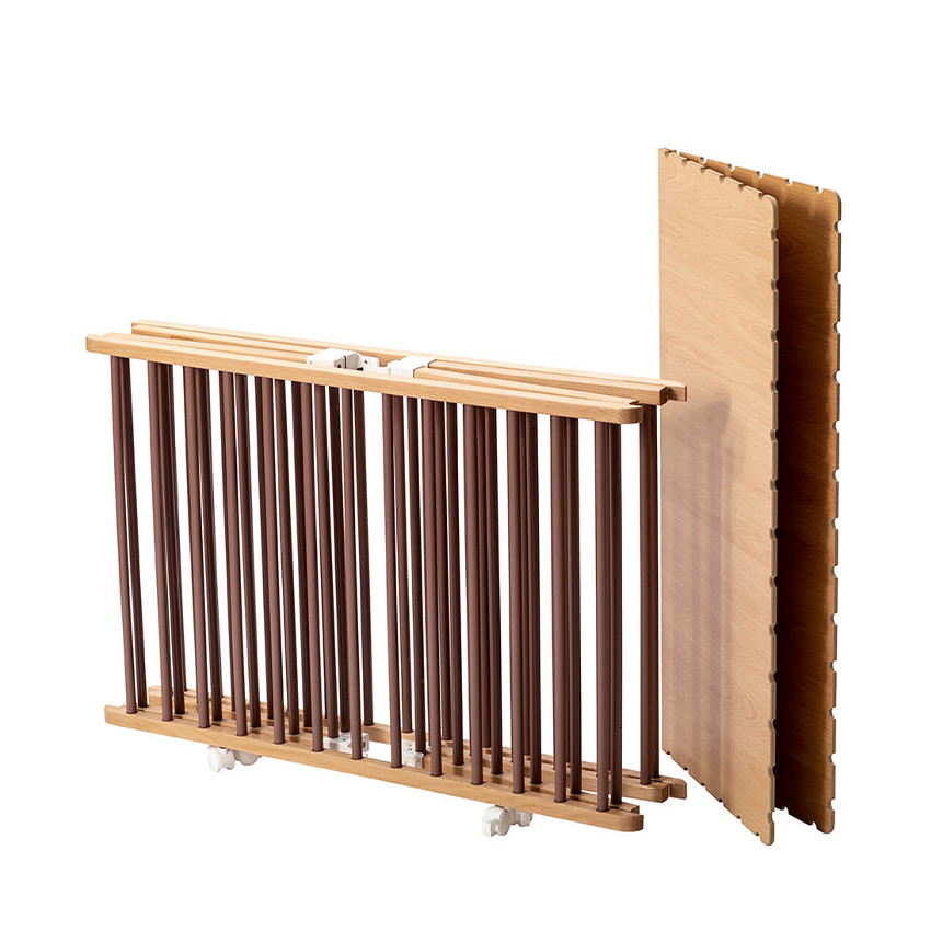 Parc pliant évolutif Gaby coloris vieux rose/bois 