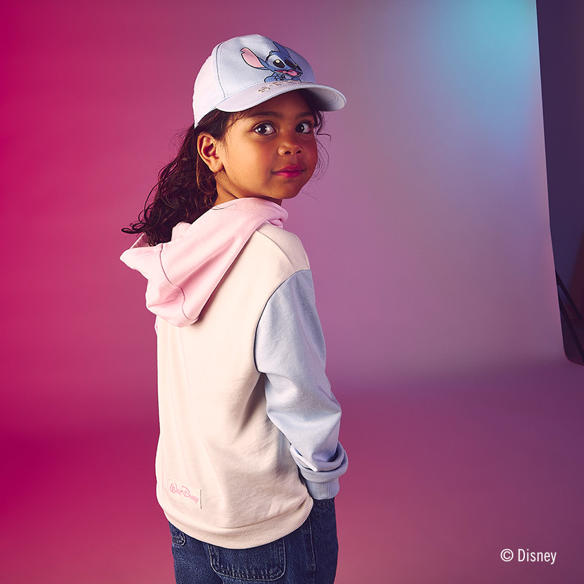 Sweat à capuche effet color block Stitch Disney pour fille 