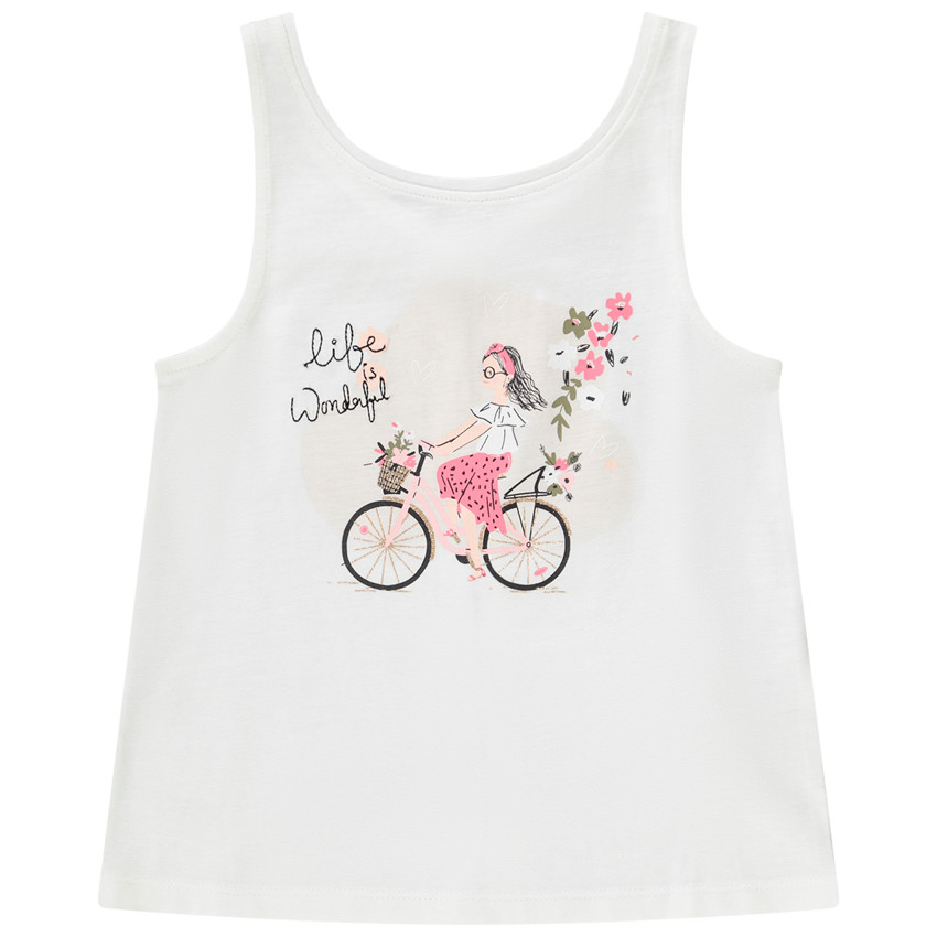 Débardeur en jersey avec print vélo et dos ajouré pour fille 